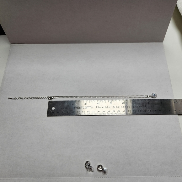 g by Gennaro Pear Shape Teardrop Faux Diamond Earrings & Necklace Set - Picture 7 of 10